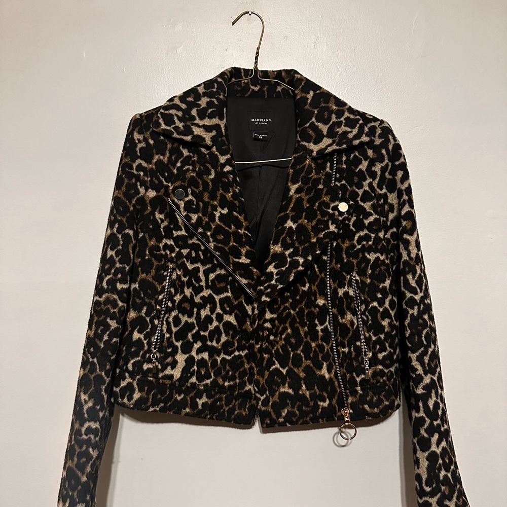 Vintage GUESS by Marciano Brown and Black Animal Print Blazer very rare
